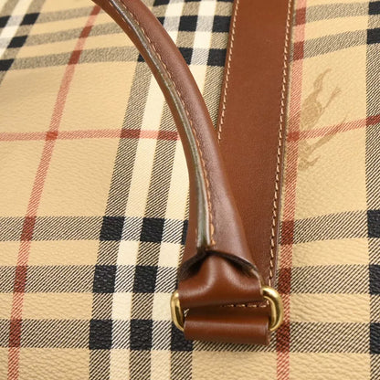 Burberry Beige PVC House Check Duffle 2way Shoulder Handbag