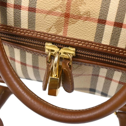 Burberry Beige PVC House Check Duffle 2way Shoulder Handbag