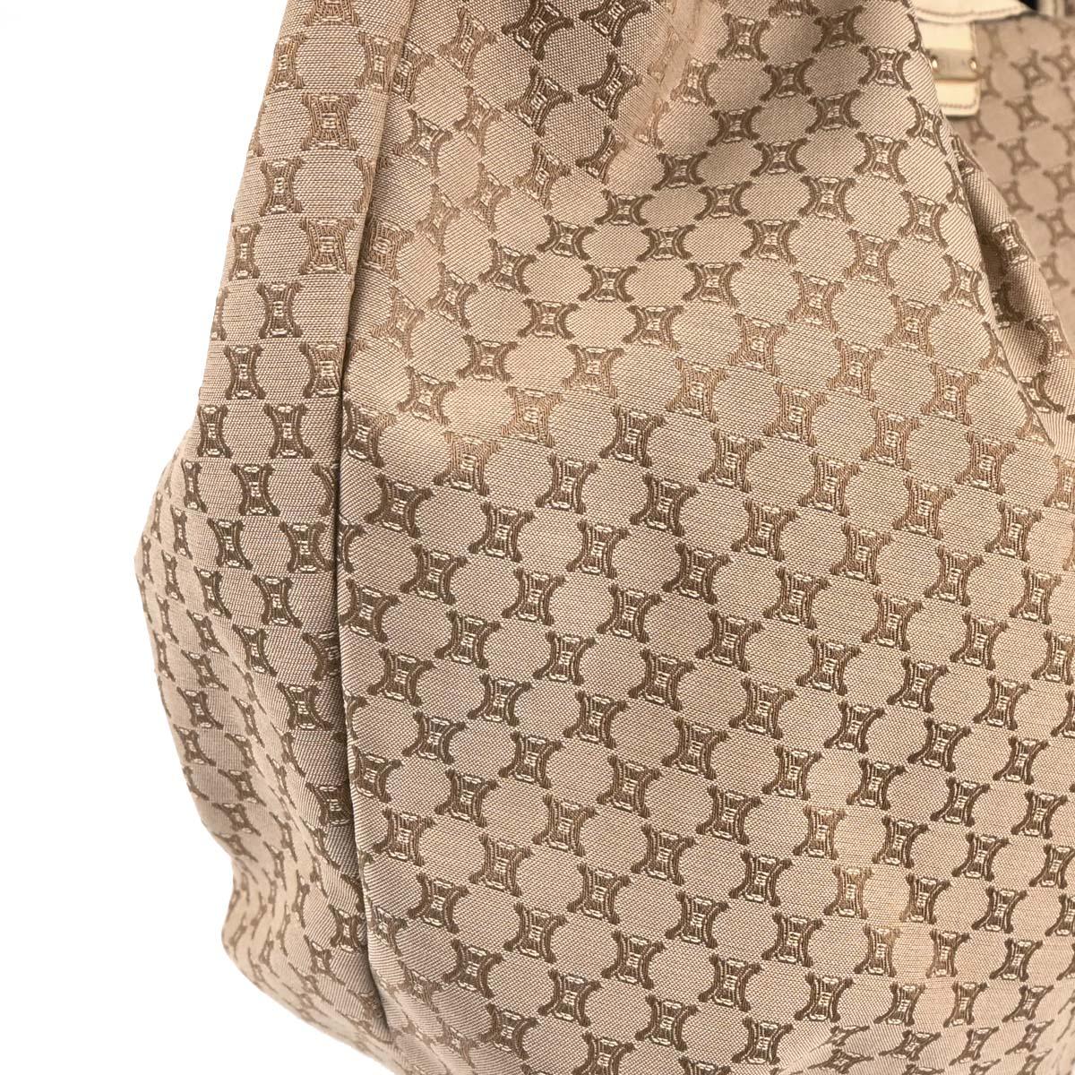 Celine Beige Canvas Macadam Hobo Handbag