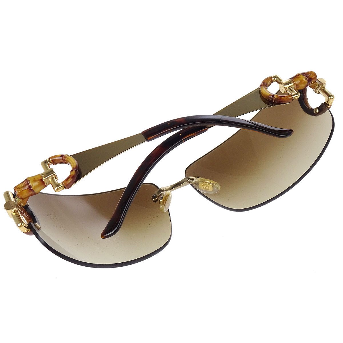 Gucci Sunglasses Eyewear Brown Bamboo Small Good