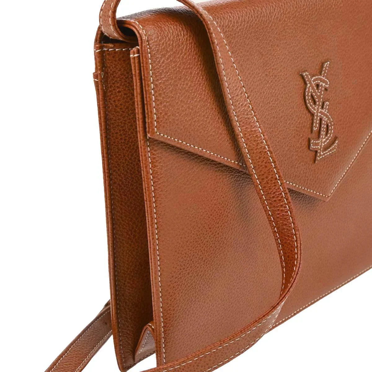 Yves Saint Laurent Brown Leather Shoulder Bag