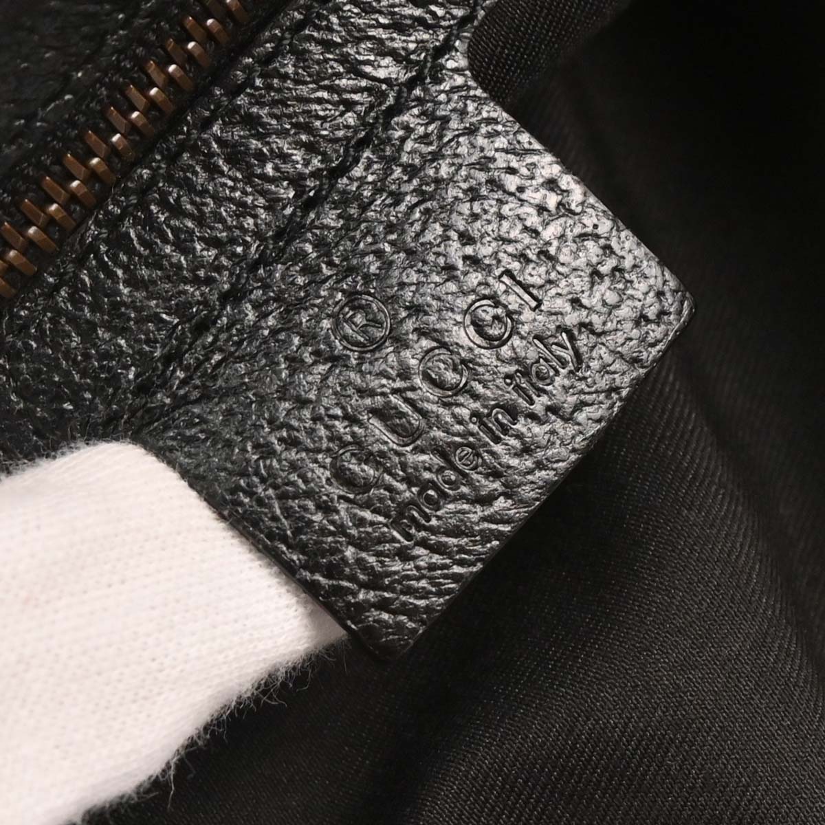 Gucci Black Canvas Bamboo GG Handbag