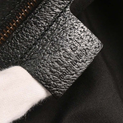 Gucci Black Canvas Bamboo GG Handbag