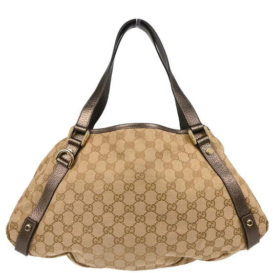 Gucci Beige Canvas GG Handbag