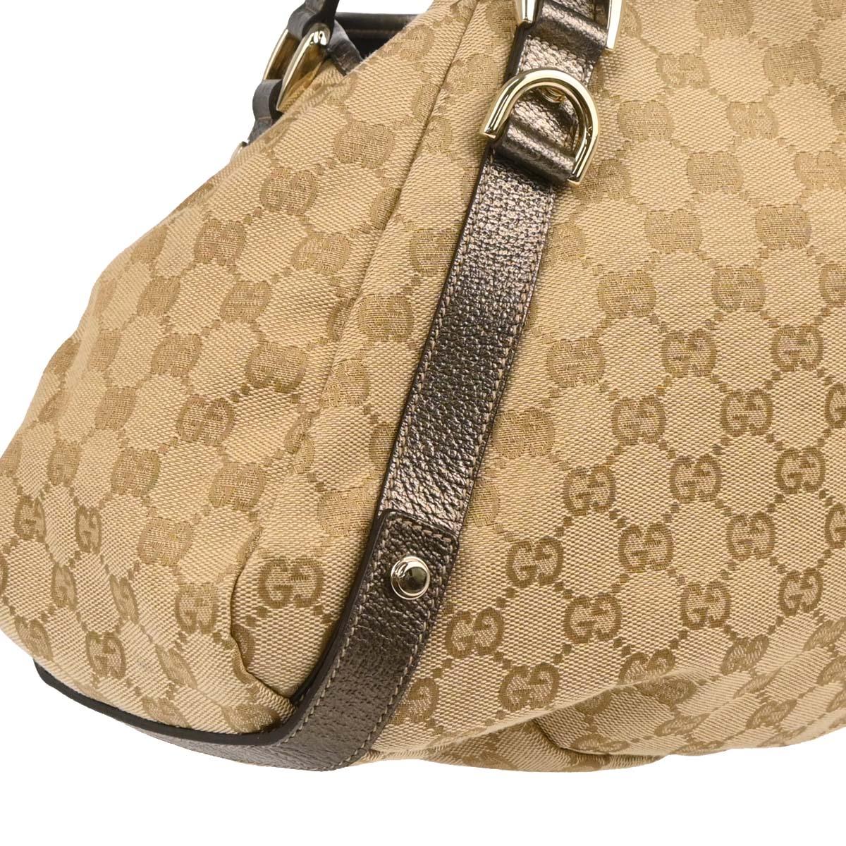 Gucci Beige Canvas GG Handbag