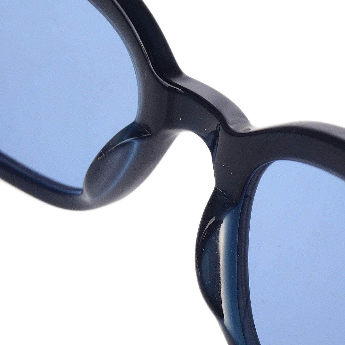 Chanel Sunglasses Eyewear Metallic Blue Small Good