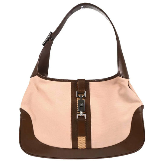 Gucci Pink Canvas Jackie Hobo Handbag