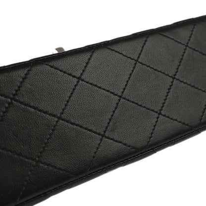 Chanel 2000-2002 Black Lambskin Small Classic Double Flap Shoulder Bag