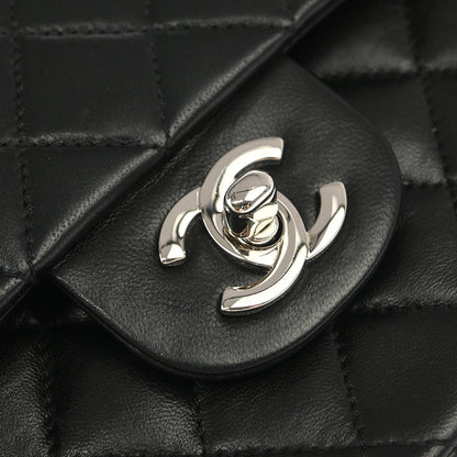Chanel 2000-2002 Black Lambskin Small Classic Double Flap Shoulder Bag