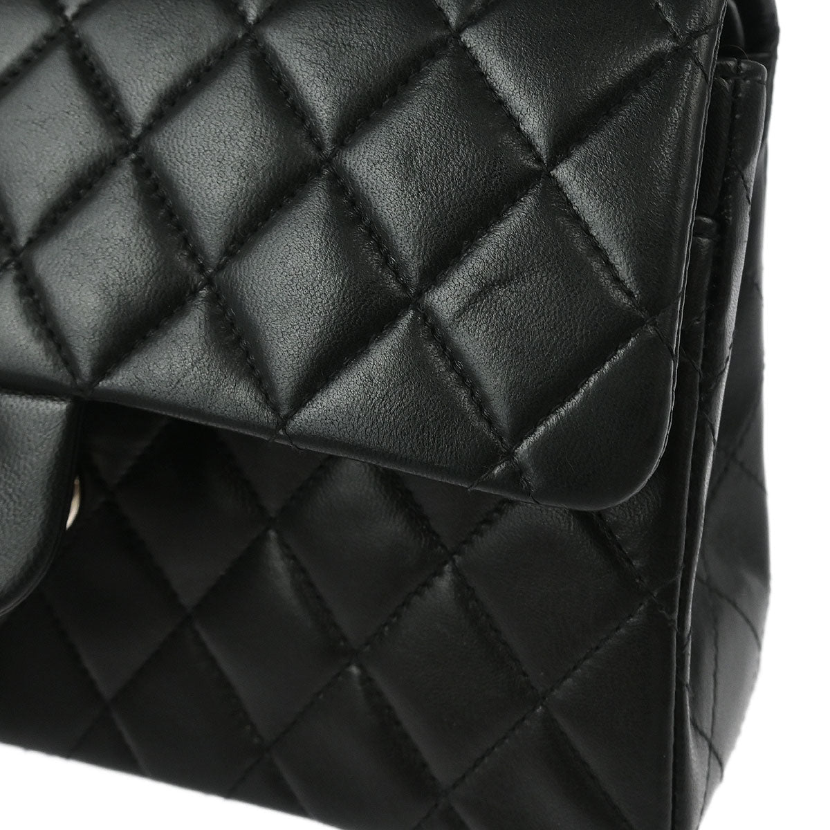 Chanel 2000-2002 Black Lambskin Small Classic Double Flap Shoulder Bag
