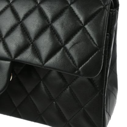 Chanel 2000-2002 Black Lambskin Small Classic Double Flap Shoulder Bag