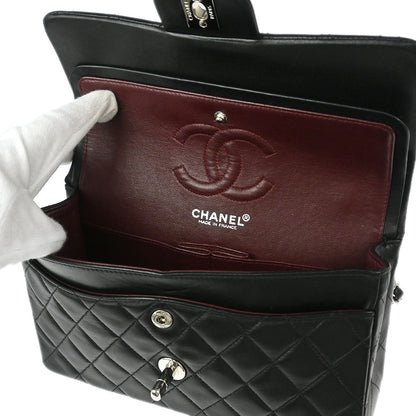 Chanel 2000-2002 Black Lambskin Small Classic Double Flap Shoulder Bag