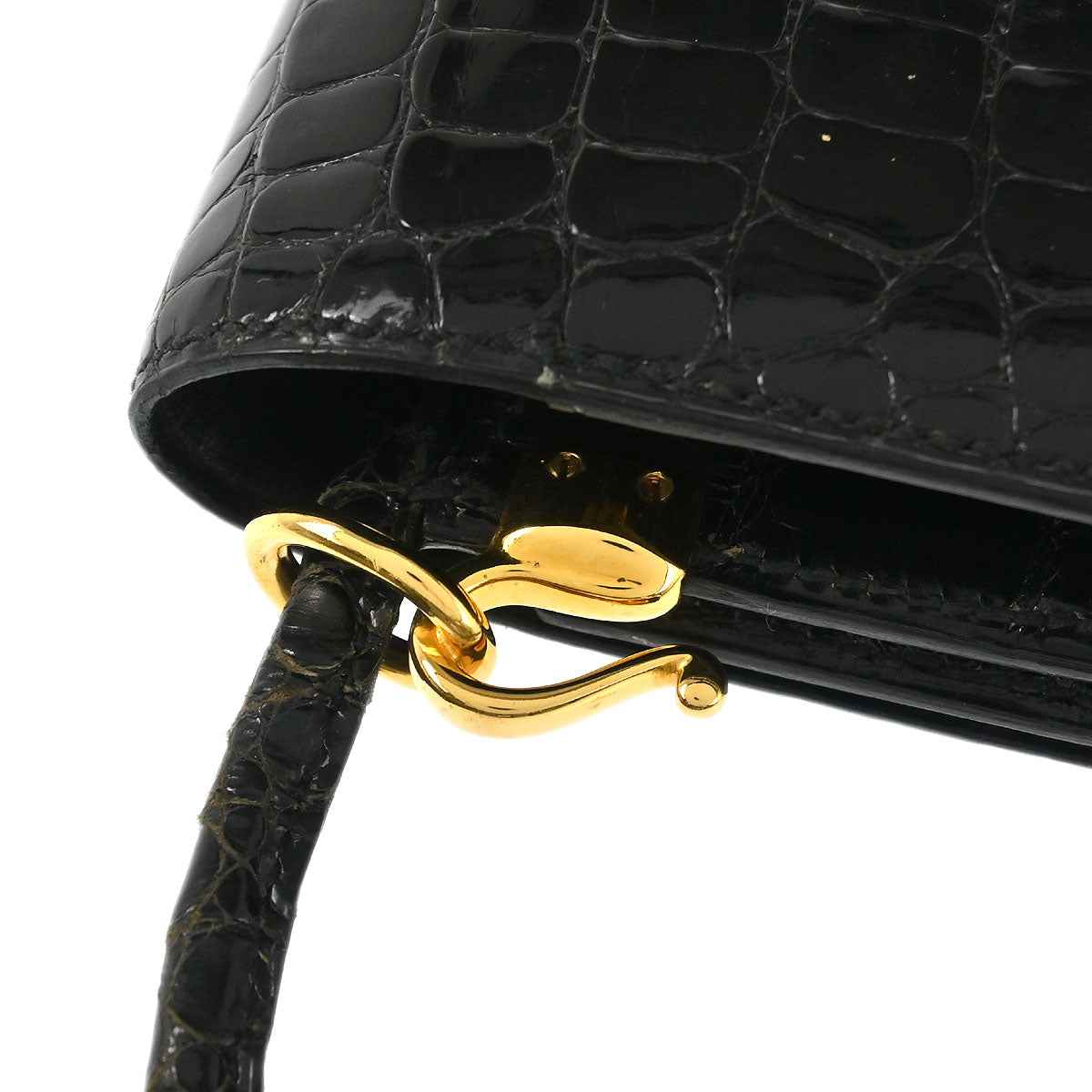 Hermes * 1987 Black Porosus Sequana Shoulder Bag