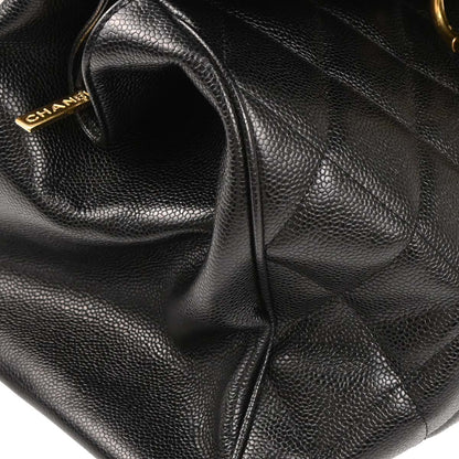 Chanel 2003-2004 Black Caviar Tote Chain Handbag