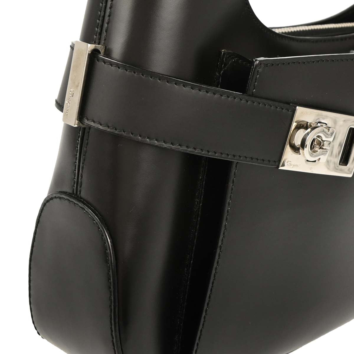 Salvatore Ferragamo Black Leather Handbag
