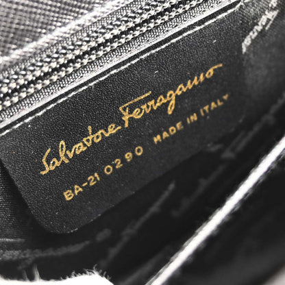 Salvatore Ferragamo Black Leather Gancini 2way Shoulder Handbag