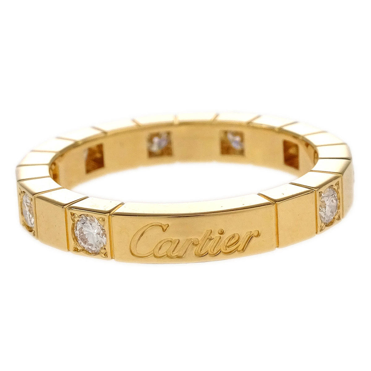 Cartier Lanieres Half Ring Gold 750 Diamond #52 BK7006