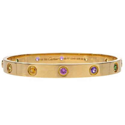Cartier Love Bracelet Bangle PF0349 750 #16 Sapphire Garnet Amethyst