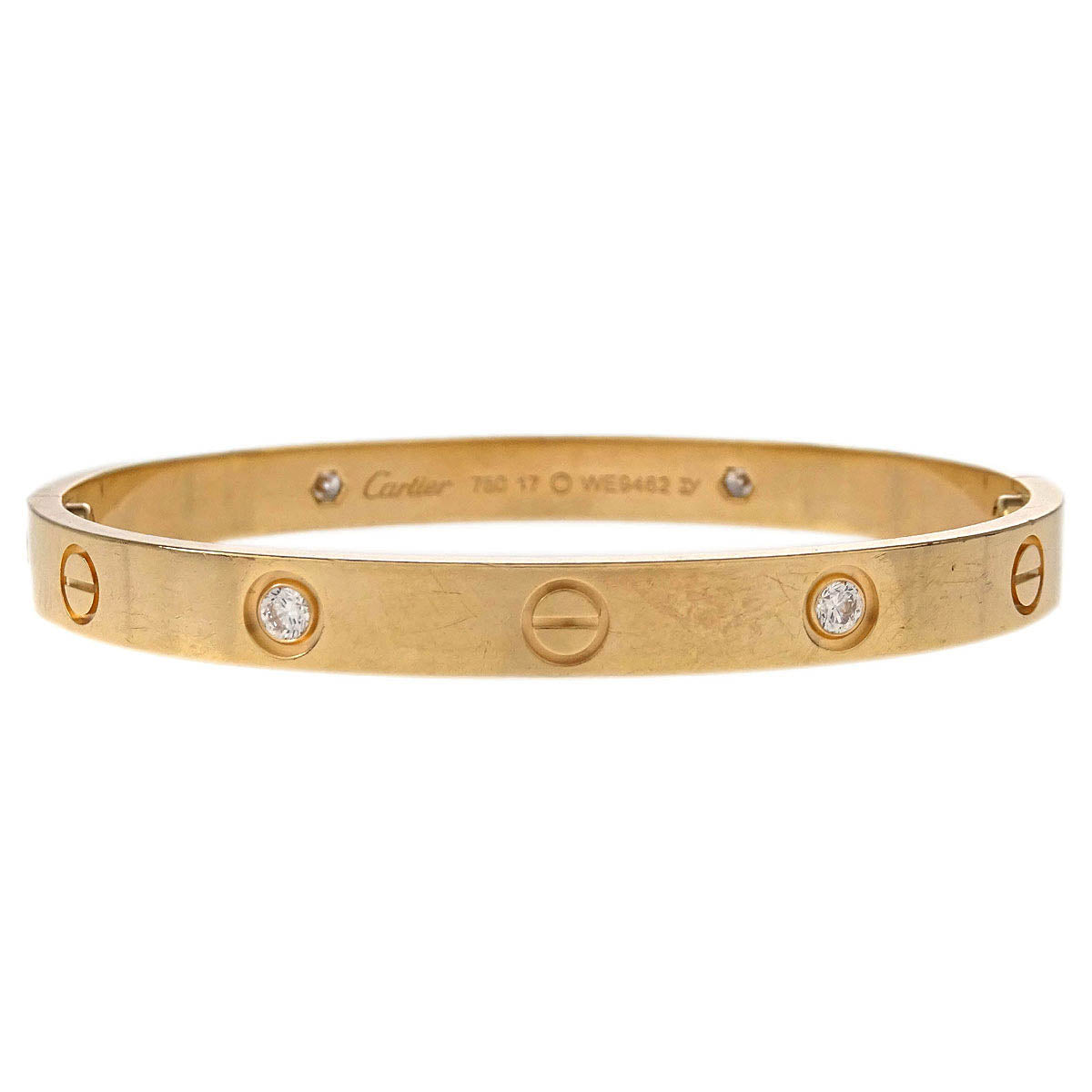 Cartier Love Bracelet Bangle Small WE9462 750 #17 Diamond