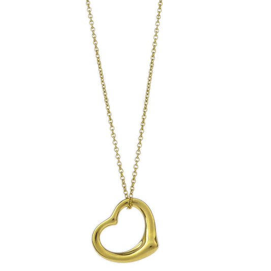Tiffany & Co. Open Heart Pendant Necklace 750 Gold