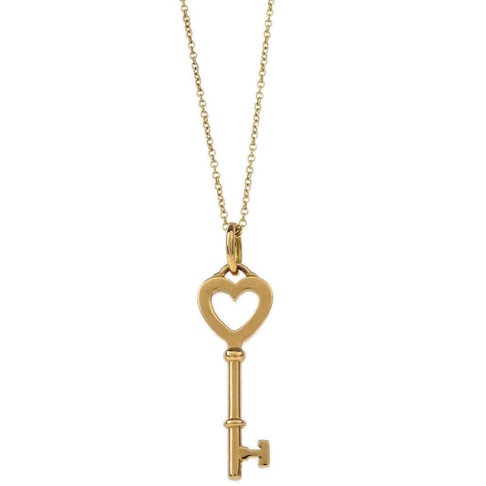Tiffany & Co. Heart Key Pendant Necklace 750 Gold