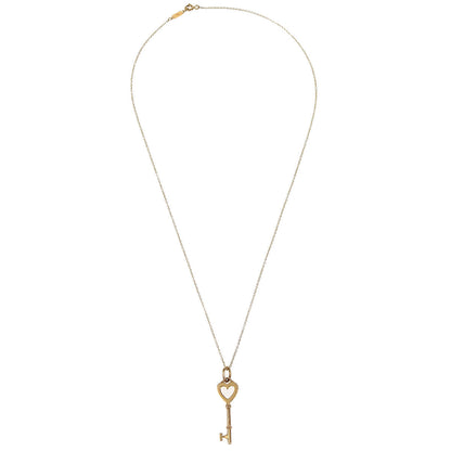 Tiffany & Co. Heart Key Pendant Necklace 750 Gold