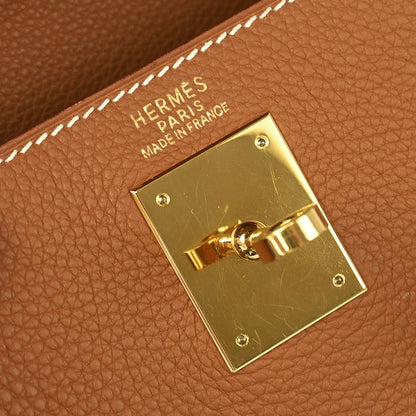 Hermes 2002 Gold Togo Kelly 32 Retourne 2way Shoulder Handbag