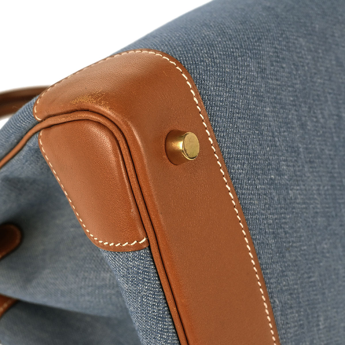 Hermes * 1998 Indigo Toile Jean Vache Birkin 35 Handbag
