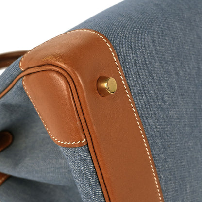 Hermes * 1998 Indigo Toile Jean Vache Birkin 35 Handbag