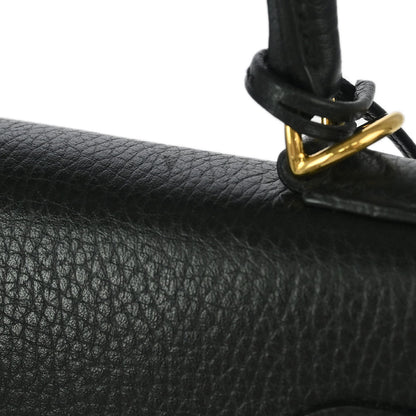 Hermes 2001 Black Ardennes Kelly 28 Sellier 2way Shoulder Handbag