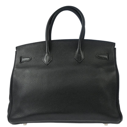 Hermes 2008 Black Taurillon Clemence Birkin 35 Handbag