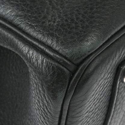 Hermes 2008 Black Taurillon Clemence Birkin 35 Handbag