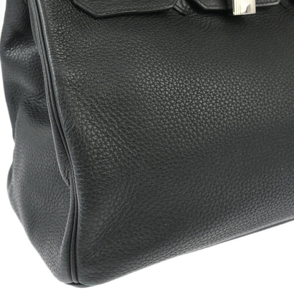 Hermes 2008 Black Taurillon Clemence Birkin 35 Handbag
