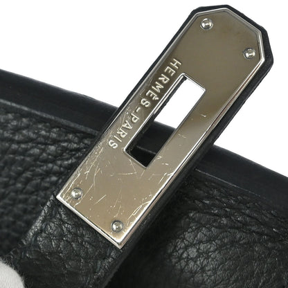 Hermes 2008 Black Taurillon Clemence Birkin 35 Handbag