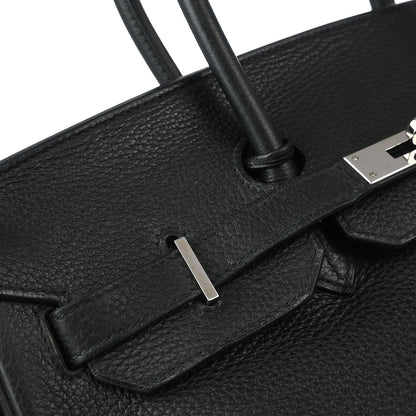 Hermes 2008 Black Taurillon Clemence Birkin 35 Handbag