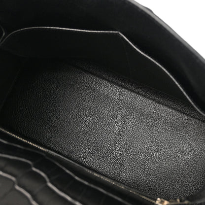 Hermes * 2008 Black Matt Niloticus Kelly 28 Retourne 2way Shoulder Handbag