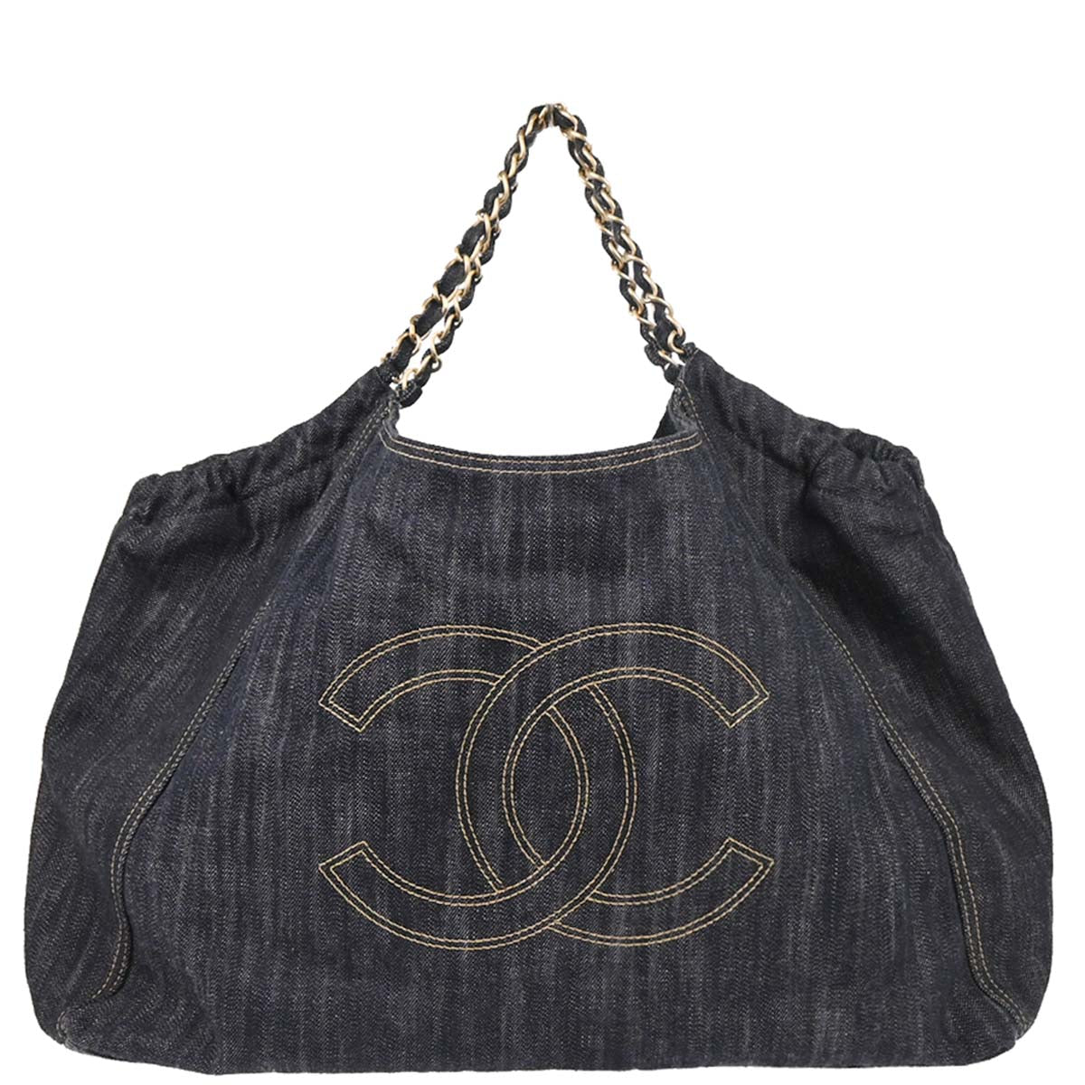 Chanel 2006-2008 Navy Denim Tote Handbag