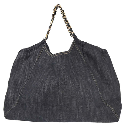 Chanel 2006-2008 Navy Denim Tote Handbag