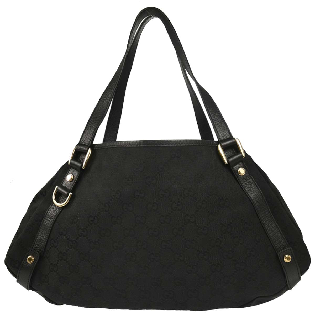 Gucci Black Canvas GG Hobo Handbag