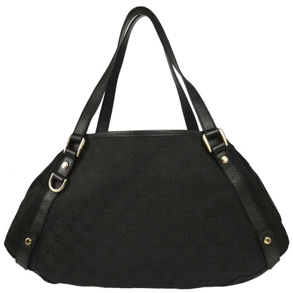 Gucci Black Canvas GG Hobo Handbag