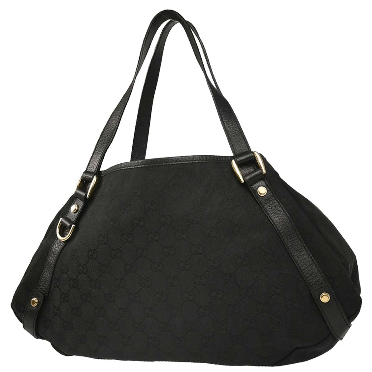 Gucci Black Canvas GG Hobo Handbag