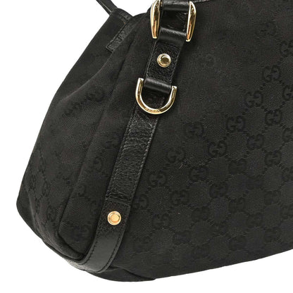 Gucci Black Canvas GG Hobo Handbag