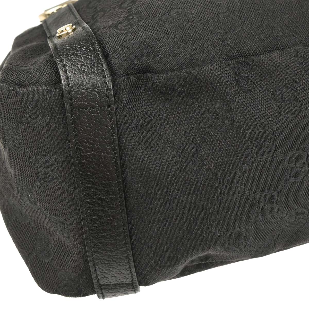 Gucci Black Canvas GG Hobo Handbag