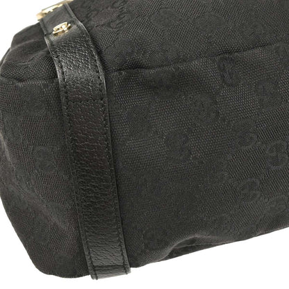 Gucci Black Canvas GG Hobo Handbag