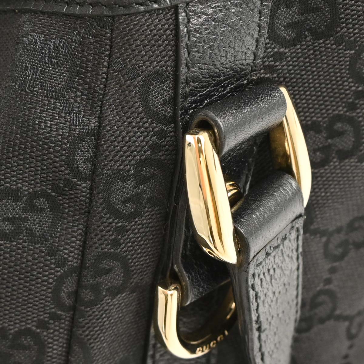 Gucci Black Canvas GG Hobo Handbag