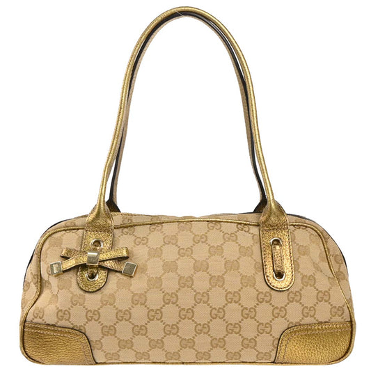 Gucci Beige Gold Canvas Princy GG Handbag
