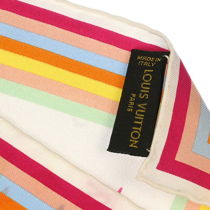 Louis Vuitton White Monogram Multicolor Scarf 70 M71915 Small Good