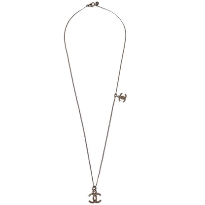 Chanel CC Chain Necklace Pendant Silver 09A