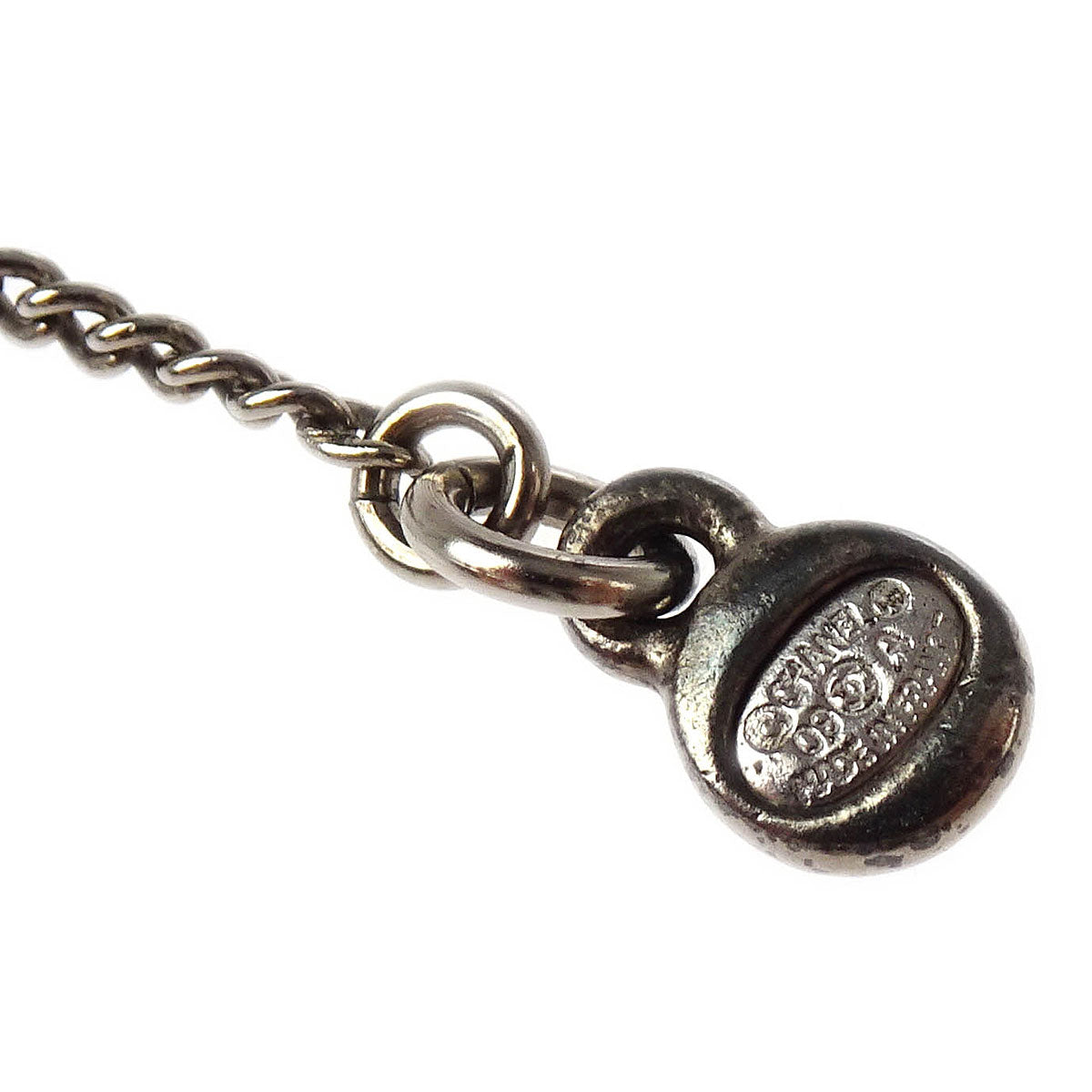 Chanel CC Chain Necklace Pendant Silver 09A