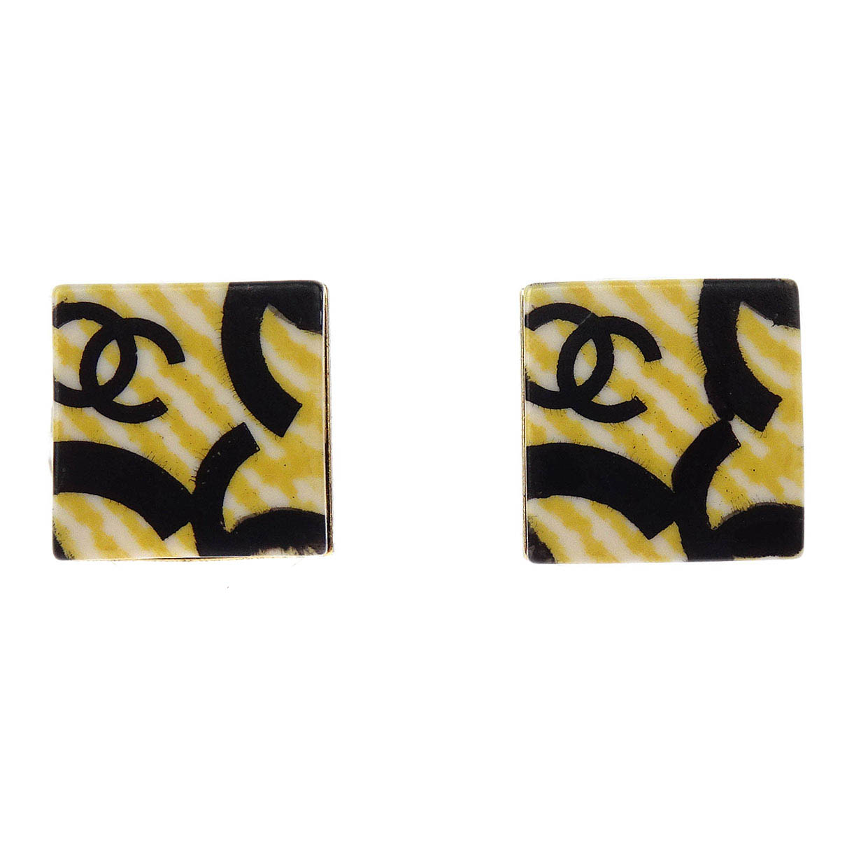 Chanel Square Piercing Earrings Gold 02P – AMORE Vintage Tokyo